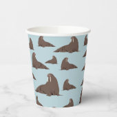 Cute Walrus Pattern Papieren Bekers (Links)