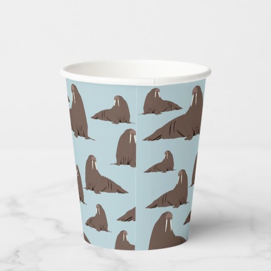 Cute Walrus Pattern Papieren Bekers (Rechts)