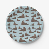 Cute Walrus Pattern Papieren Bordje (Voorkant)