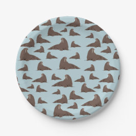 Cute Walrus Pattern Papieren Bordje