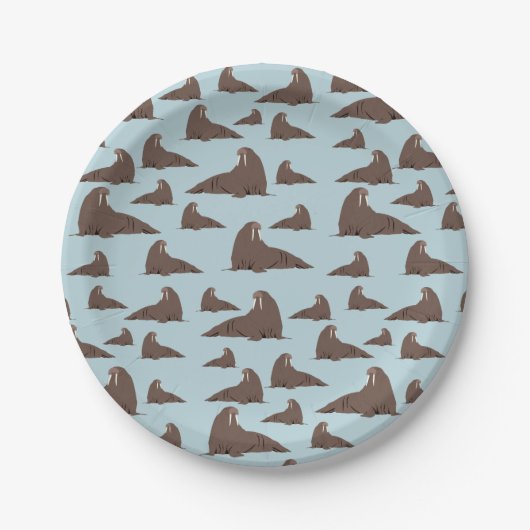 Cute Walrus Pattern Papieren Bordje (Voorkant)