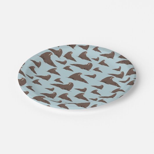 Cute Walrus Pattern Papieren Bordje (Gekanteld)