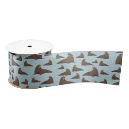 Cute Walrus Pattern Satijnen Lint