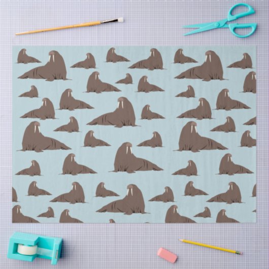 Cute Walrus Pattern Tissuepapier (Craft)