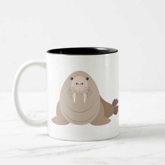 Cute walrus tweekleurige koffiemok (Links)