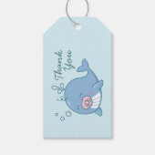Cute Walvis Baby Shower Kawaii Dank Je Mooie Roze  Cadeaulabel (Voorkant)