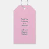 Cute Walvis Baby Shower Kawaii Dank Je Mooie Roze  Cadeaulabel (Achterkant)