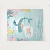 Cute Walvis Baby Shower Tapijt Wandkleed (Voorkant (horizontaal))