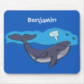 Cute walvis en kalf cartoon muismat (Voorkant)