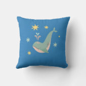 Cute Walvis met Sterren Worpkussen Kussen (Achterkant)
