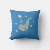 Cute Walvis met Sterren Worpkussen Kussen (Voorkant)