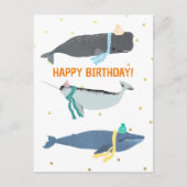 Cute Walvis Sjaals Winter Kinderen Verjaardag Briefkaart (Voorkant)