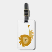 Cute Wandelende Cartoon Leeuw Bagage Label (Voorkant verticaal)