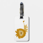 Cute Wandelende Cartoon Leeuw Bagage Label (Achterkant verticaal)