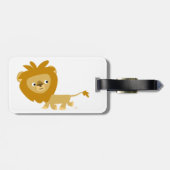 Cute Wandelende Cartoon Leeuw Bagage Label (Achterkant horizontaal)