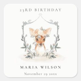 Cute Warm Cozy Autumn Essential Any Age Birthday Vierkante Sticker