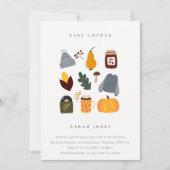 Cute Warm Cozy Autumn Essential Baby shower Invite Bedankkaart (Voorkant)