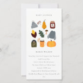 Cute Warm Cozy Autumn Essential Baby shower Invite Bedankkaart (Voorkant)