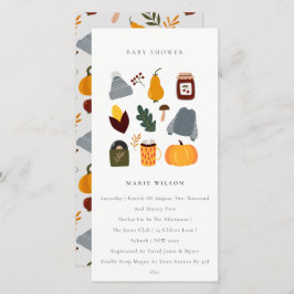 Cute Warm Cozy Autumn Essential Baby shower Invite Bedankkaart
