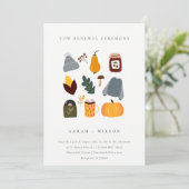 Cute Warm Cozy Autumn Essential Vow Renewal Invite Bedankkaart (Staand voorkant)