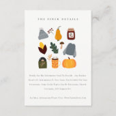Cute Warm Cozy Autumn Essential Wedding Details Informatiekaartje (Voorkant)