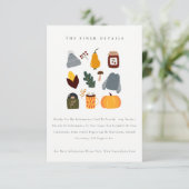 Cute Warm Cozy Autumn Essential Wedding Details Informatiekaartje (Staand voorkant)
