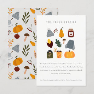 Cute Warm Cozy Autumn Essential Wedding Details Informatiekaartje