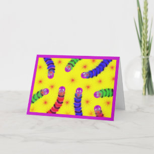 Cute Warm Fuzzy Worm Fuzzy Aanmoediging Kaart