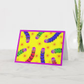 Cute Warm Fuzzy Worm Fuzzy Aanmoediging Kaart (Voorkant)