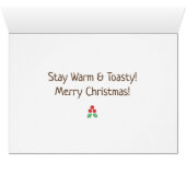 Cute Warm Wishes kerstsokken Wenskaart (Binenzijde Horizontaal (Onderkant))