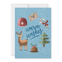 Cute Warm Wishes Snowy Kerstfeestdag