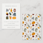 Cute Warme Gezellige Herfst Essentiële Trouwwebsit Informatiekaartje (Voorkant / Achterkant)
