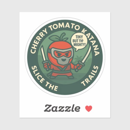 Cute Warrior Cherry Tomato Japanese Theme Sticker (Vel)