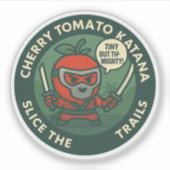 Cute Warrior Cherry Tomato Japanese Theme Sticker (Voorkant)