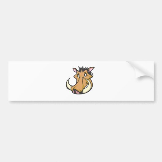 Cute Warthog Cartoon Shirt Bumpersticker (Voorkant)