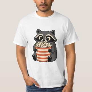 Cute Wasbeer Eet Popcorn Filmavond T-Shirt