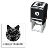 Cute Wasbeer Hoofd Naam Zelfinktende Stempel (In situ)