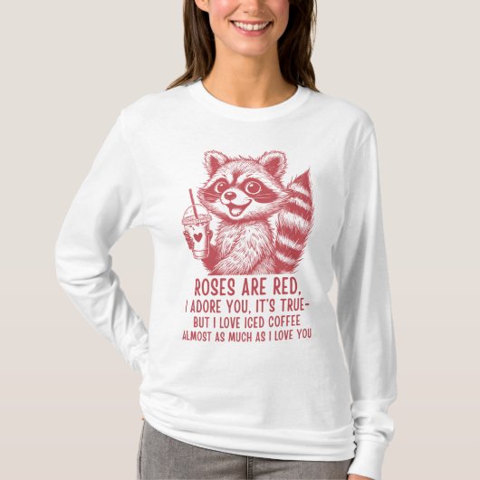 Cute Wasbeer Iced Coffee Liefde Shirt (Voorkant)