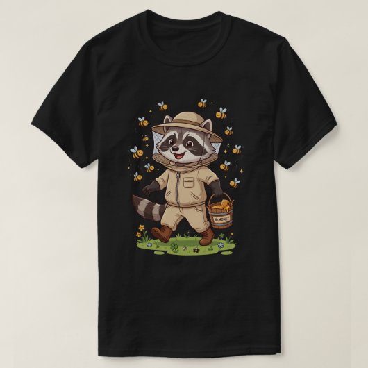 Cute Wasbeer Imker T-Shirt Ontwerp (Design voorkant)