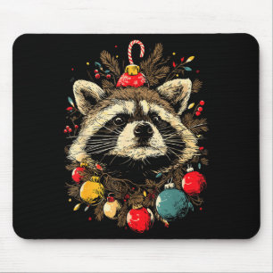 Cute Wasbeer Kerst Ornamente Feestelijke Xmas Bos Muismat