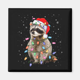 Cute Wasbeer Kerstboom Lichtjes Pyjama Wasbeer Magneet