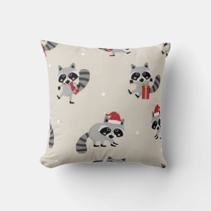 Cute Wasbeer Kerstpatroon Kussen