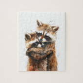 Cute Wasbeer Koppel Liefde Legpuzzel (Verticaal)