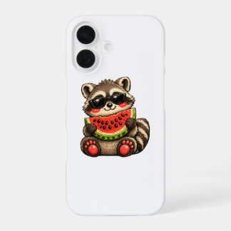 Cute Wasbeer met Watermeloen iPhone 16 Hoesje