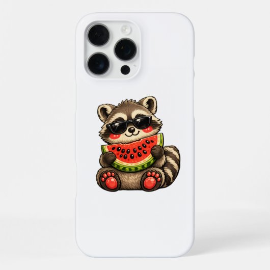 Cute Wasbeer met Watermeloen iPhone Hoesje (Achterkant)