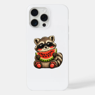 Cute Wasbeer met Watermeloen iPhone 15 Pro Max Case