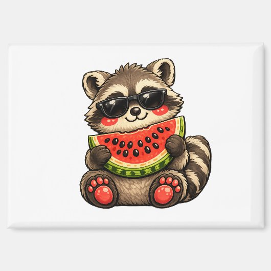 Cute Wasbeer met Watermeloen Magneet (Voorkant)