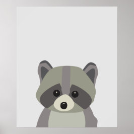 Cute Wasbeer Neutrale Kinderkamer Kunst Poster