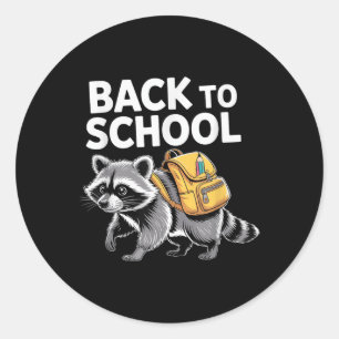 Cute Wasbeer Rugzak Terug Naar School Grappig Kind Ronde Sticker