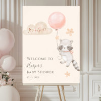 Cute Wasbeer Vliegende Ballon Baby Shower Welkom